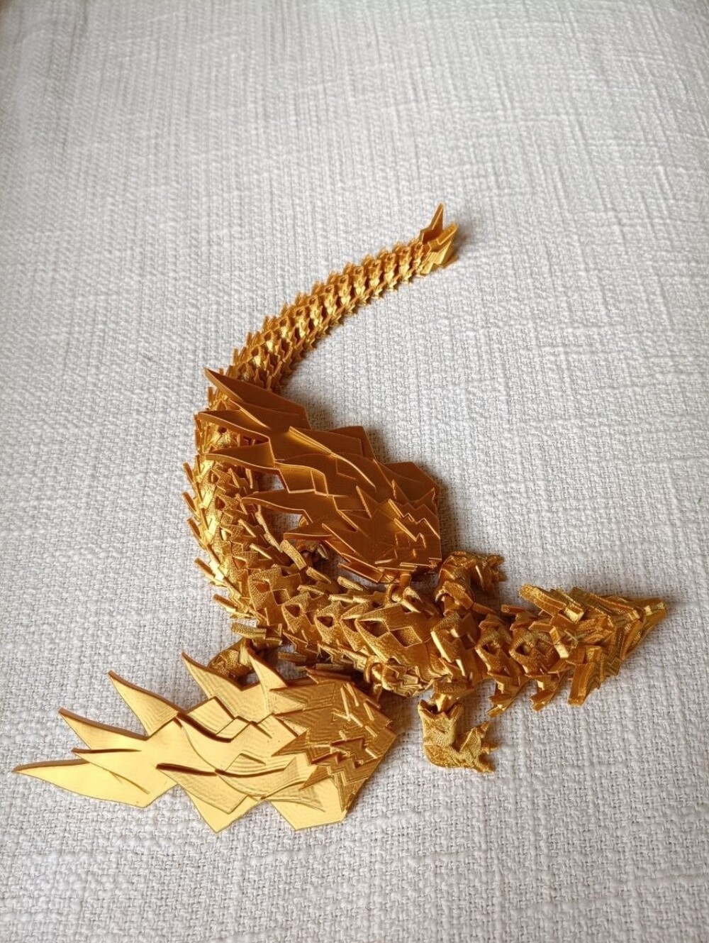 3d Printed Reptile Dragon Toy - Purple and Gold 15 In - Picture 3 of 6